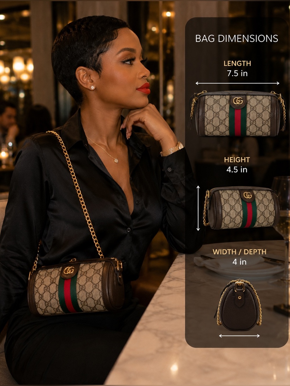 Monogram Barrel Crossbody Bag with 2 Straps - Picture 6 of 13